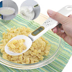 Digital Kitchen Scale measuring a quantity of macaroni