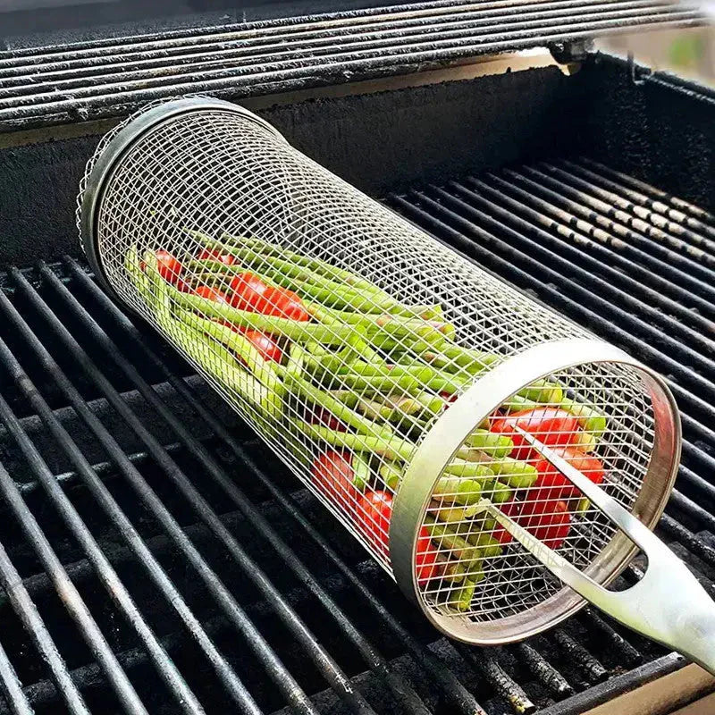 Stainless Steel Rolling Grill Basket