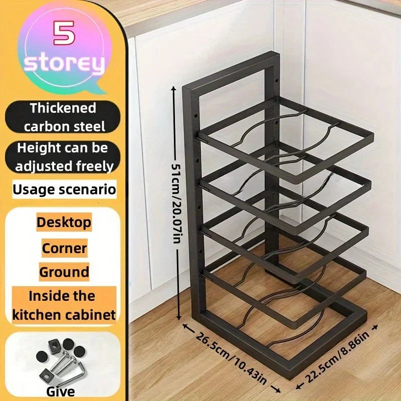Adjustable Pot & Pan Storage Rack