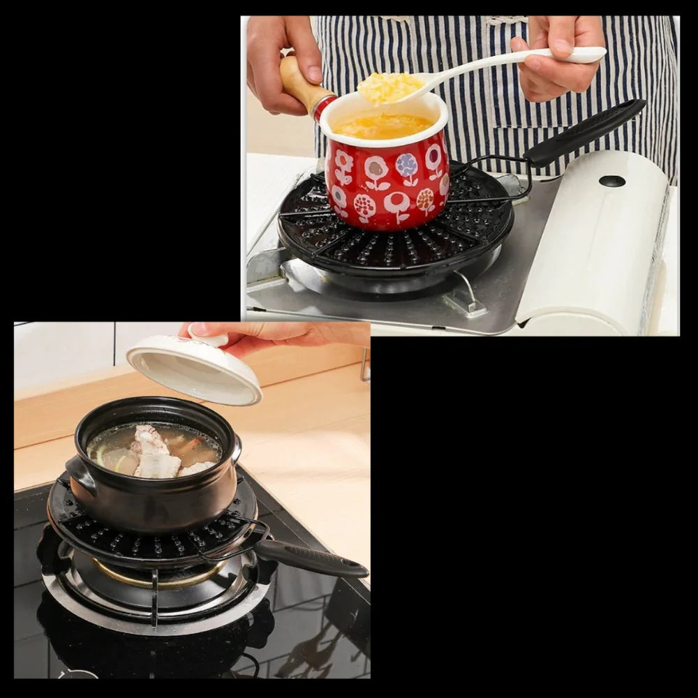 On stove in kitchen cooking soup
