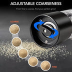 Electric Automatic Salt and Pepper Grinder Set with Led Light Grinder Set Spice Mill Adjustable Spices Grinder Kitchen Tools