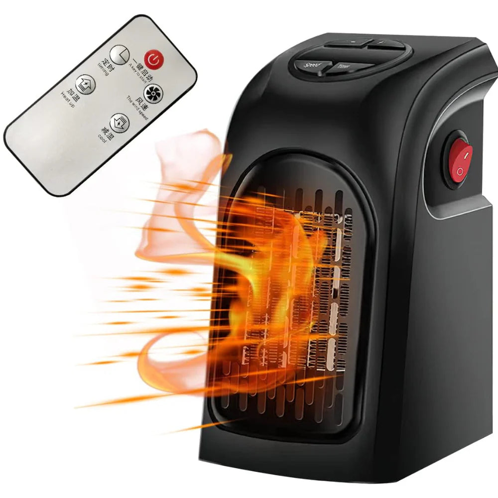 Compact Plug-In Fan Heater with Thermostat