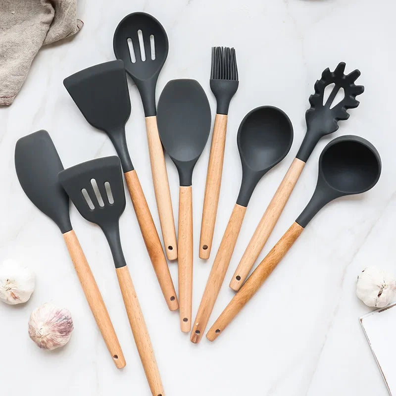 ChefEase™ Premium 12-Piece Silicone Kitchen Utensil Set