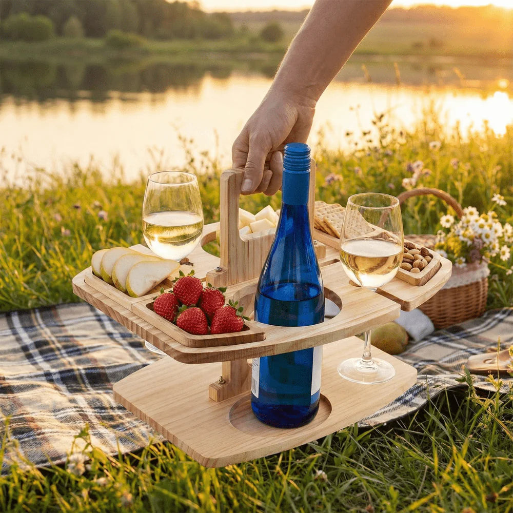 Luxury Outdoor Wooden Wine and Aperitif Table