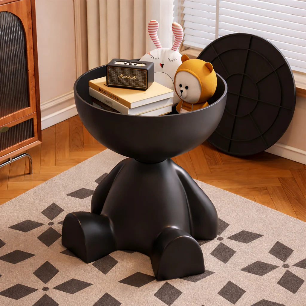 Multifunctional Black Accent Table – Original Resin Design