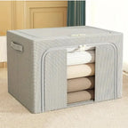 Foldable Linen Storage Cubes on carpet in bedroom