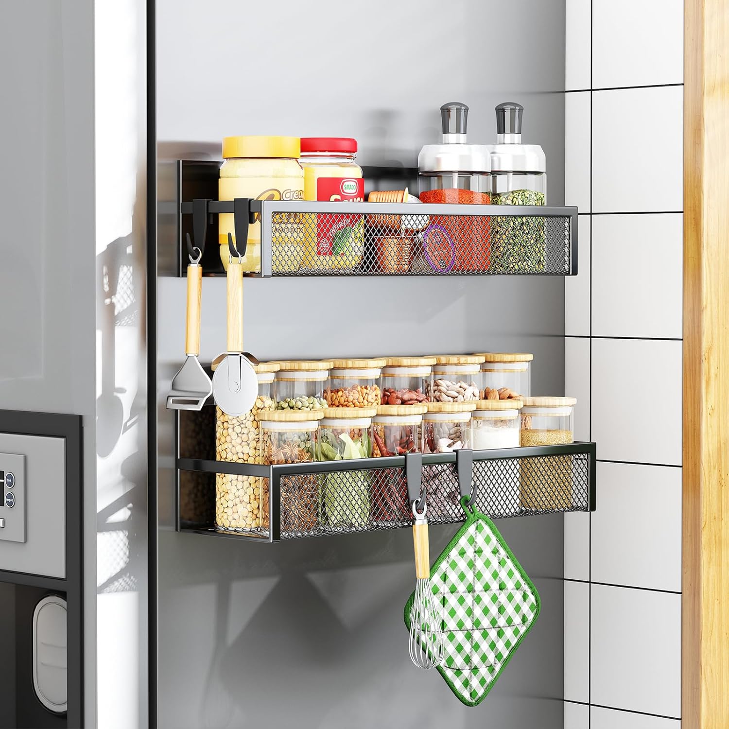 Magnetic Spice Rack Organizer
Magnetic refrigerator spice rack
Fridge spice organizer
Magnetic kitchen organizer
Refrigerator storage shelf
Magnetic storage rack
Kitchen spice shelf
Refrigerator organizer with hooks
No drill spice rack
Magnetic shelf for refrigerator
Kitchen storage organizer
Space-saving kitchen organizer
Magnetic pantry organizer