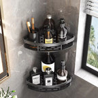 2 shelf Multi-Purpose Storage Shelf attached to corner on bathroom wall