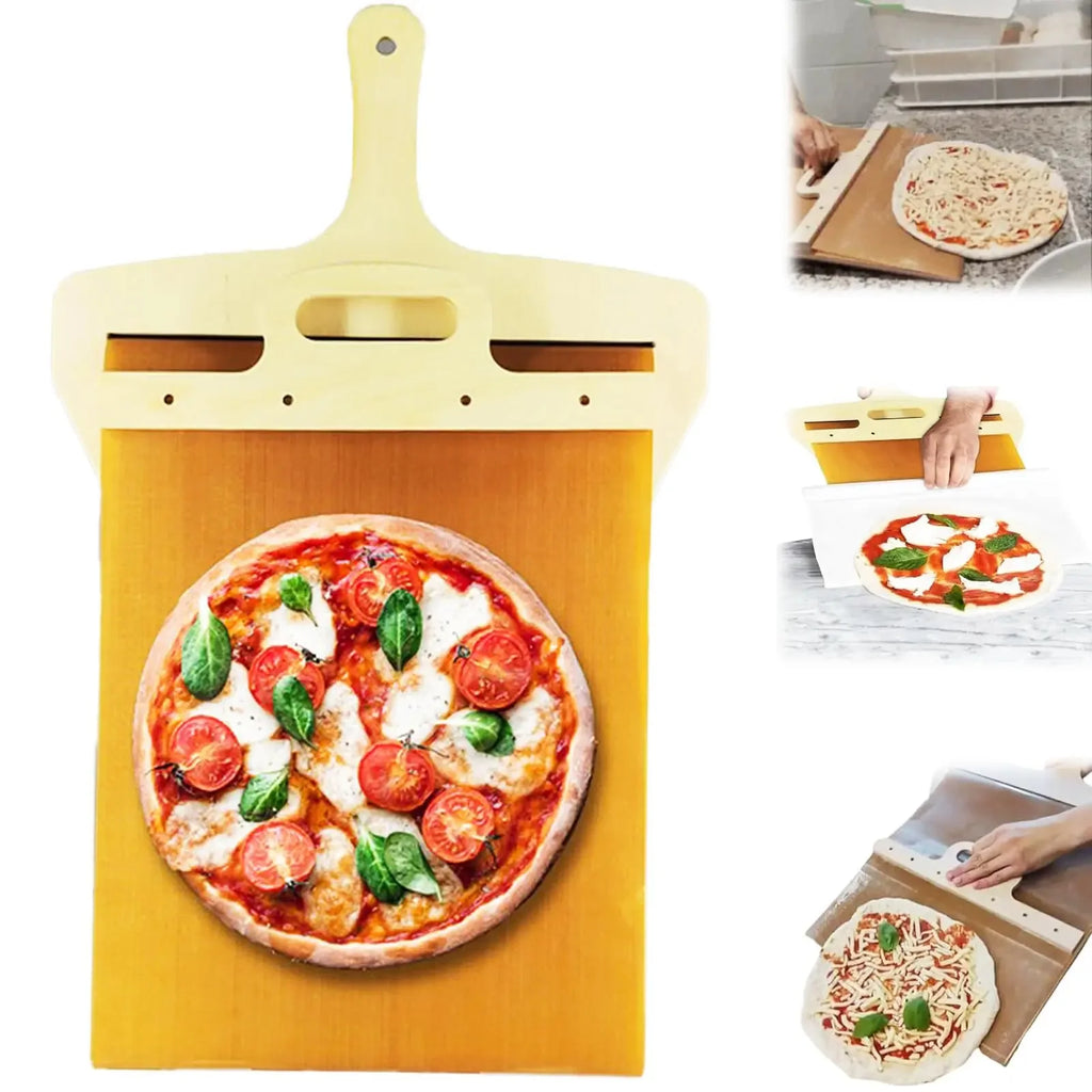Pizza Transfer Paddle Board shown with fresh cooked pizza