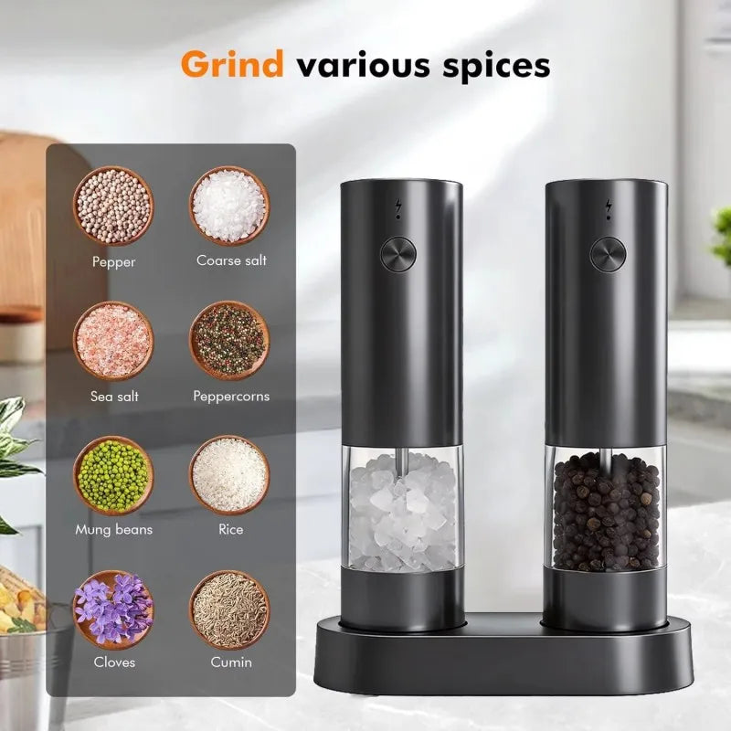 Rechargeable electric salt and pepper grinder with adjustable coarseness and USB-C charging
Electric pepper grinder
Rechargeable pepper mill
Electric salt grinder
USB-C spice grinder
Adjustable pepper grinder
One-touch spice grinder
Battery-free pepper grinder
Kitchen seasoning grinder
