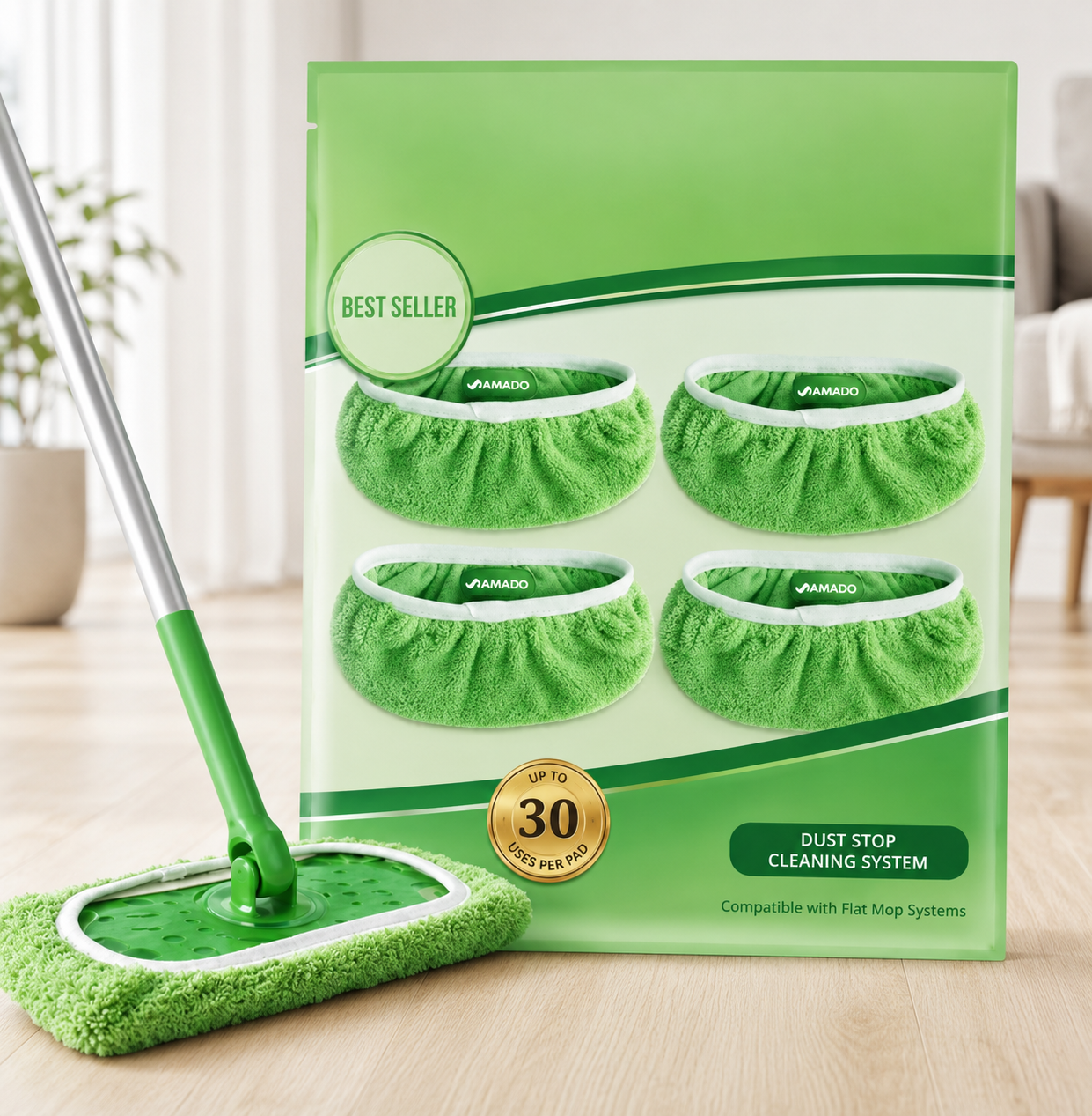 SmartMop Reusable Microfiber Mop Pads